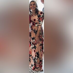 Floral Long Sleeve Maxi Dress Size S